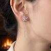 Charming Gift for Women 1 Pair Snowflake Earrings Women, Sparkling Dangle Earrings, Winter Long Daily Commuter Fashion Jewelry Chain Ear Line