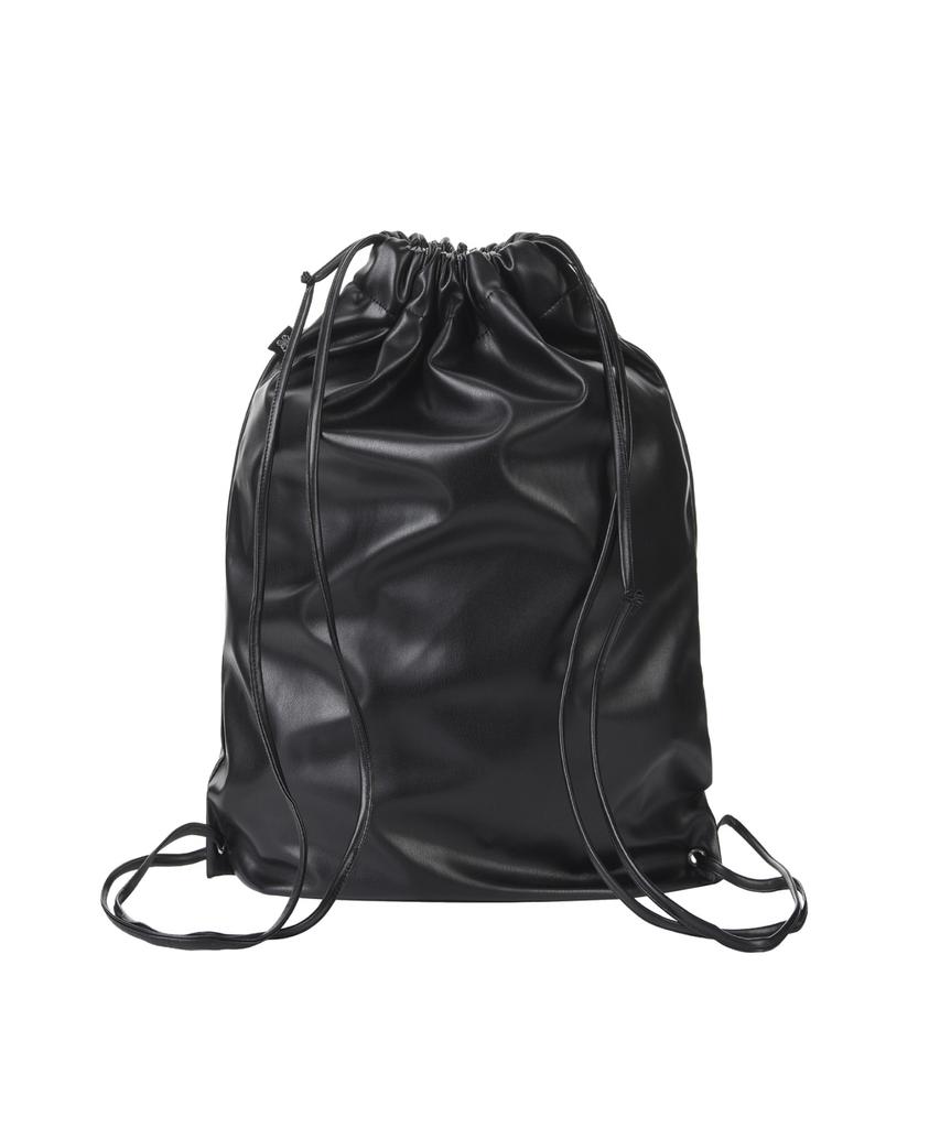 Nick&Nicole Nicole Leather String Backpack_Black