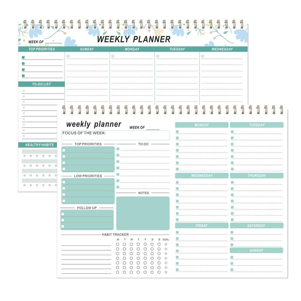 1pc Weekly Goals Schedule Planner To Do List Notebook Calendars Organize