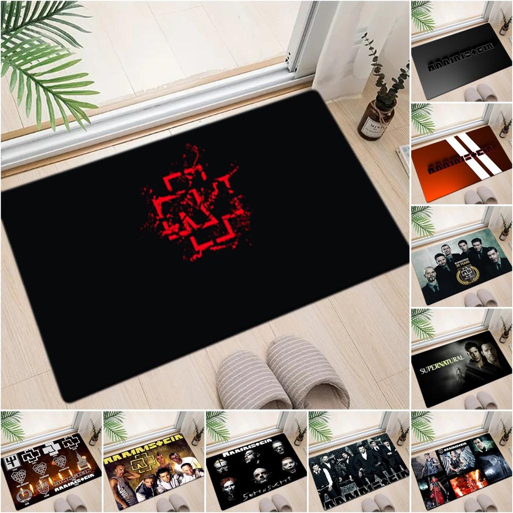 1Pc Rammstein Theme Printed Rectangle Carpet, Home Door Mat, Outdoor Travel Protection Carpet A6