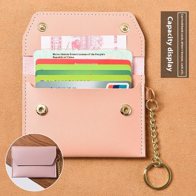 Ultracienki Portfel na Karty, Damski Mały Mini Breloczek, Zintegrowana Saszetka na Monety, Prosty Pokrowiec na Kartę ID, Wielofunkcyjny Wizytownik.