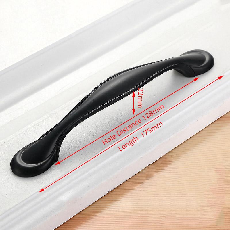 KAK 10PCS American Style Black Cabinet Handles Solid Aluminum Alloy Kitchen Cupboard Pull Drawer Knobs Furniture Handle Hardware