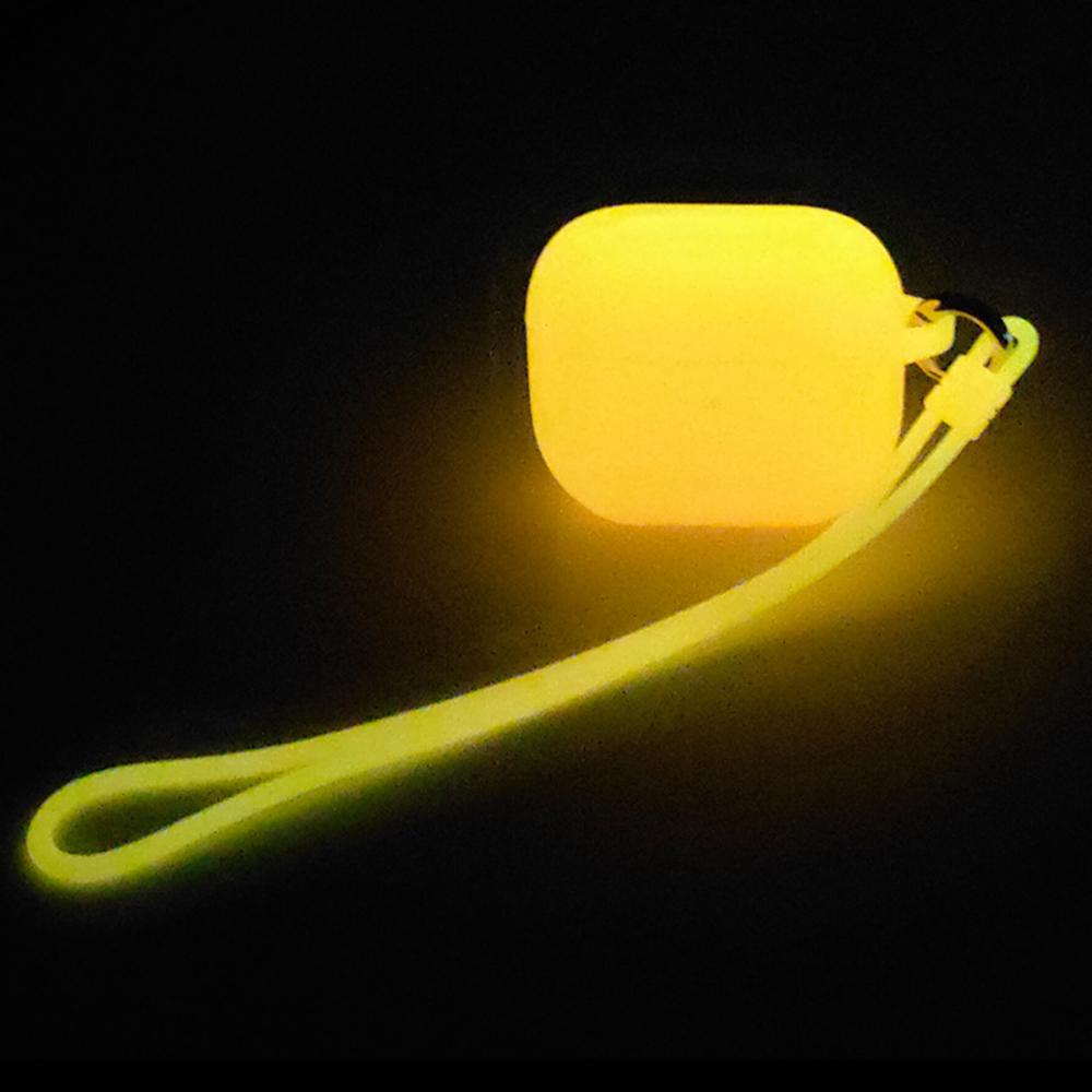 For Apple AirPods 4 Silicone Case Luminous Bluetooth-compatible Earphone Protective Cover with Lanyard