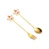 Stainless Steel Spoon Fork Cutlery Set Cute Christmas Pendant Dessert Spoon Coffee Stirrer Spoon Hand Accessory Cuchara Pequeña