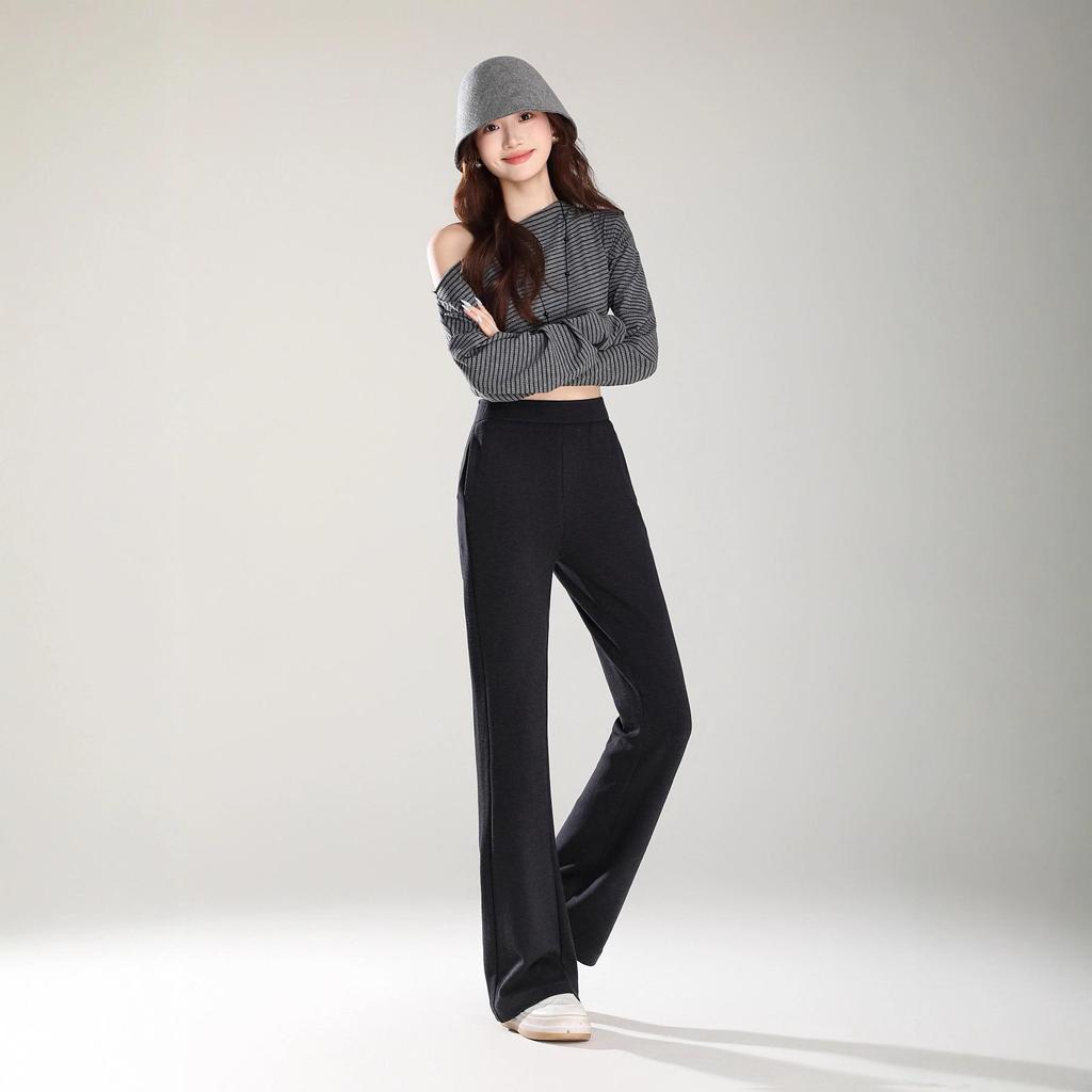 Jesienne damskie wyszczuplające spodnie z kaszmiru z rozszerzanymi nogawkami: Wszechstronny, Wysokiej Klasy Styl Drapowania