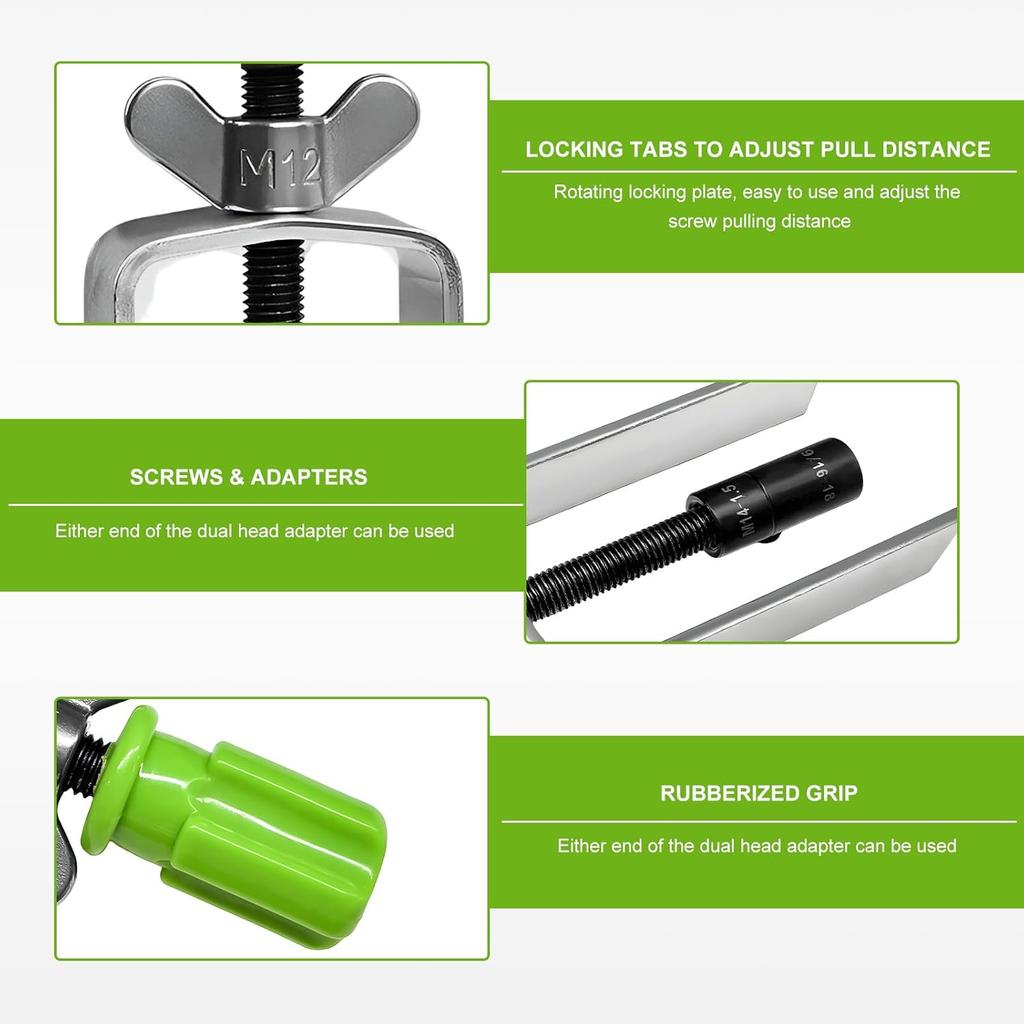 Steering Wheel Lock Plate Remover, Lock Plate Compressor Puller Tool Featuring Reversible Adapter, Essential Taller Removal Tool for Most Vehicles