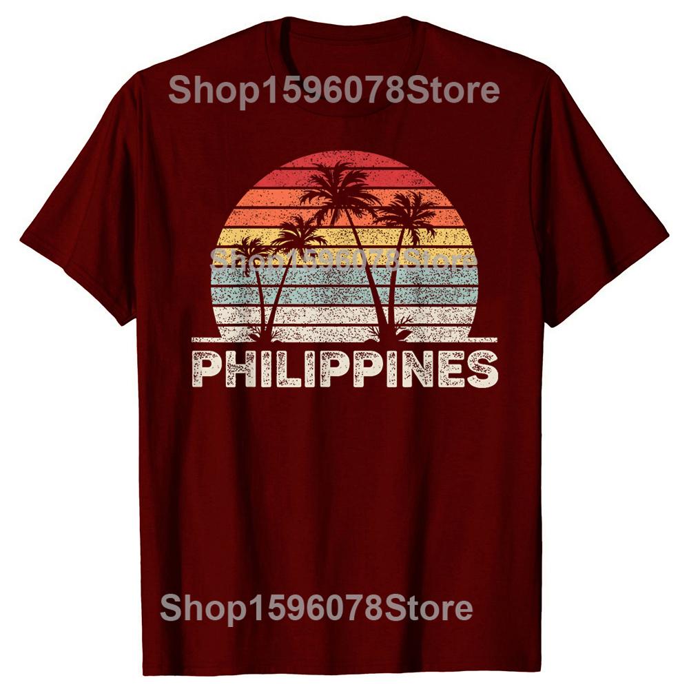 Funny Retro Vintage Philippines 100 Cotton Tshirts Men Fashion Print Tshirt Loose Oversized Streetwear Hip Hop Unisex T Shirt
