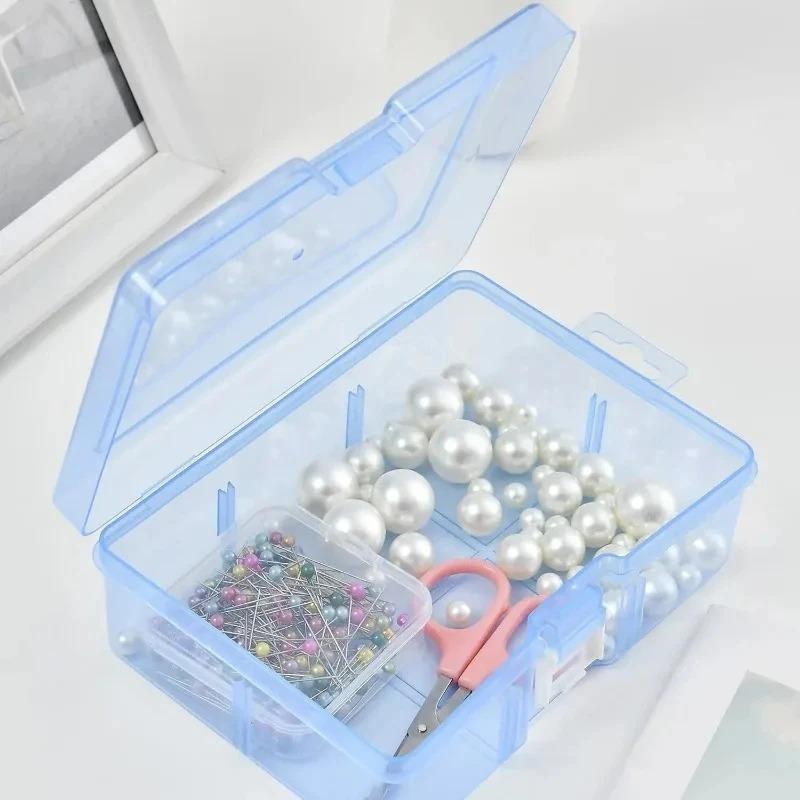 Transparente Kunststoff-Aufbewahrungsbox, Mehrzweck-Organizer für Schmuck, Werkzeug, Bastelbedarf, Kosmetik & Kleinteile