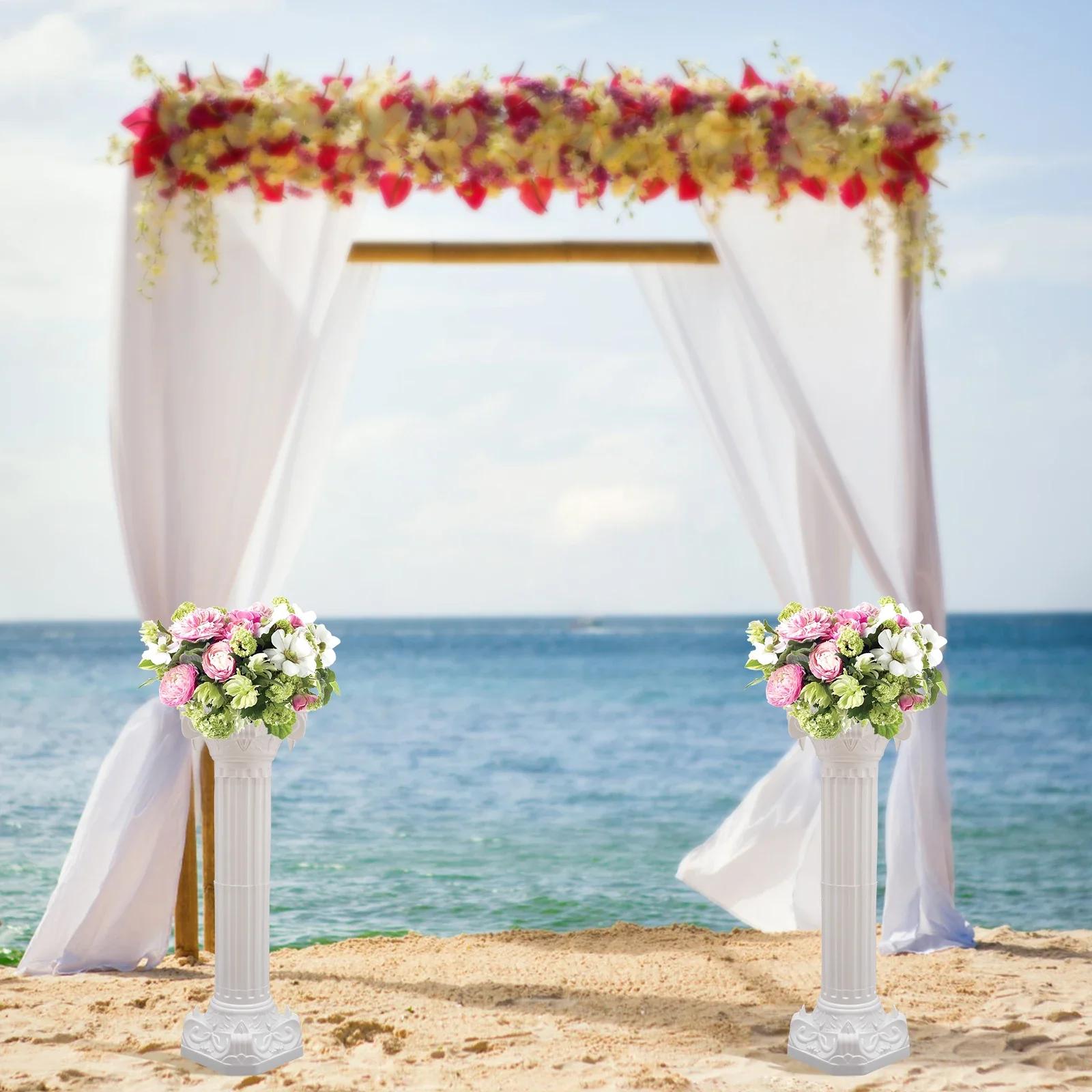 Party Elegant Decorative Roman Columns Wedding Pillars Plant Stand Plastic Greek Column Statue Base Flower Pot Stand bianco