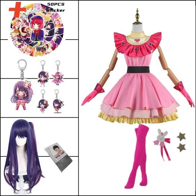 

Hoshino Cosplay Hoshino Rubii Arima Kana Костюм Лоліта Сукня Спідниця Хеллоуїн Аніме Одяг Для Дівчат Жінки XL-(Costume+Wig)