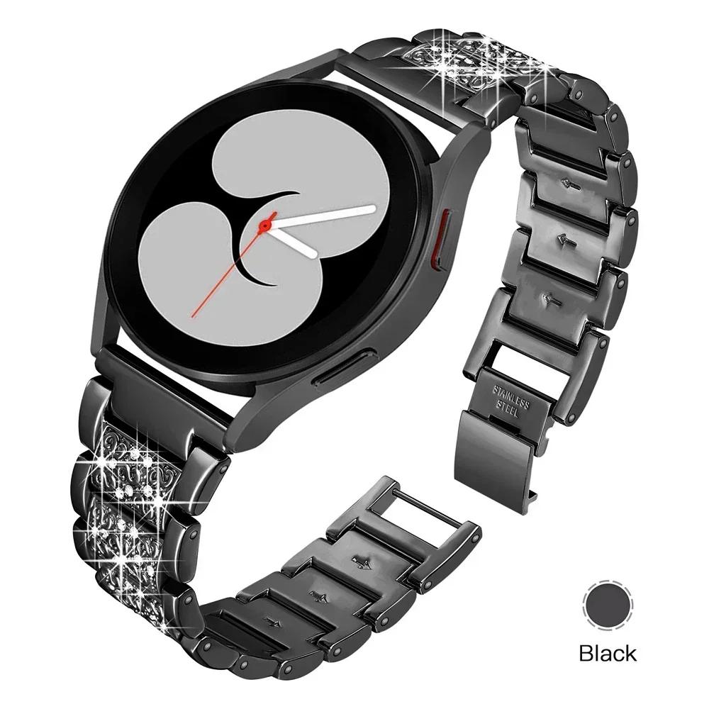 

Diamond band for Samsung Galaxy Watch 6-7/FE/5/4/Classic/5/pro 40-44mm Metal 20mm 22mm strap Stainless steel Bracelet Accessorie Galaxy 4-4 Classic