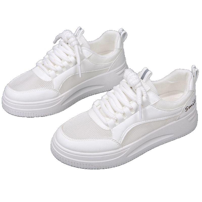 Large size 2025 new summer little white shoes women's fashion platform casual board shoes women's non-slip and breathable women's shoes