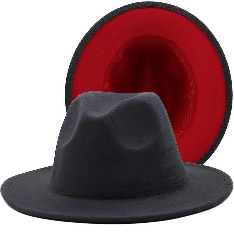 

Wool Felt Fedora Hat Wide Brim Jazz Party Hat for Women Men Autumn Winter Fashion 50 Colors 56-58 cm