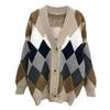 2022 Korean Style V-Neck Sweater Cardigan - Loose, Thick Knit for Women