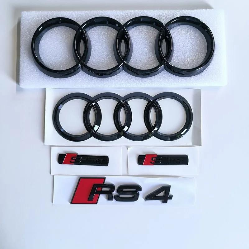 AUDI RS4 4Ring logo ABS Black