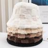 Adjustable Women Bucket Hat Faux Fur Lamb Wool Fisherman's Hat Plush Basin Cap  Outdoor Activities