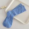 Women's Summer Thin Dark Grain Breathable Cotton Bow In The Tube Stack Socks