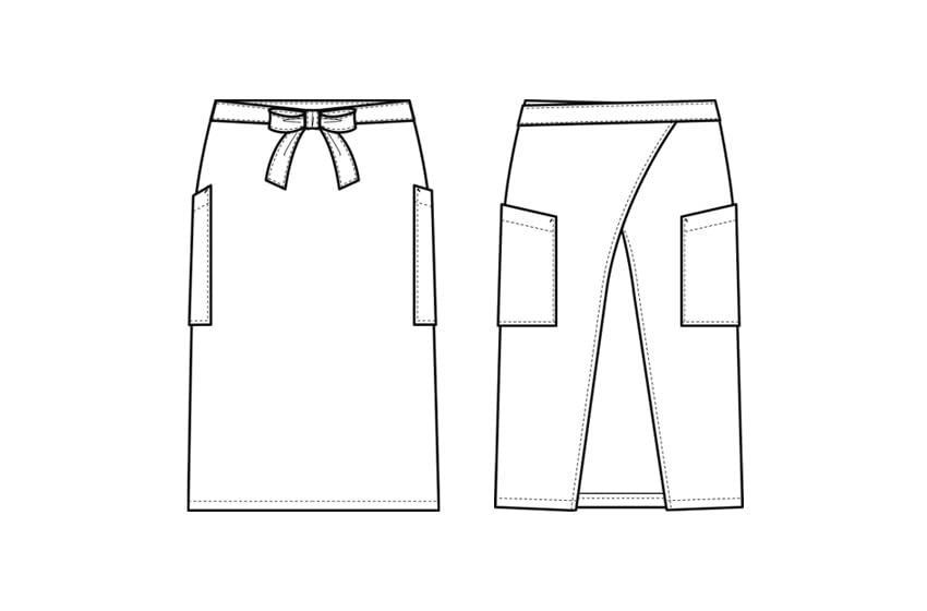 Seven Uniform CT2397-9 CL Middle Apron, Black, Free Size