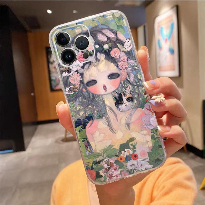 Phone Case For Iphone 14 Pro Max 13 12 11 Pro Max Xs Xr X 12mini 7 8 14 Plus Se Aya Takano Girl Art Case Funda