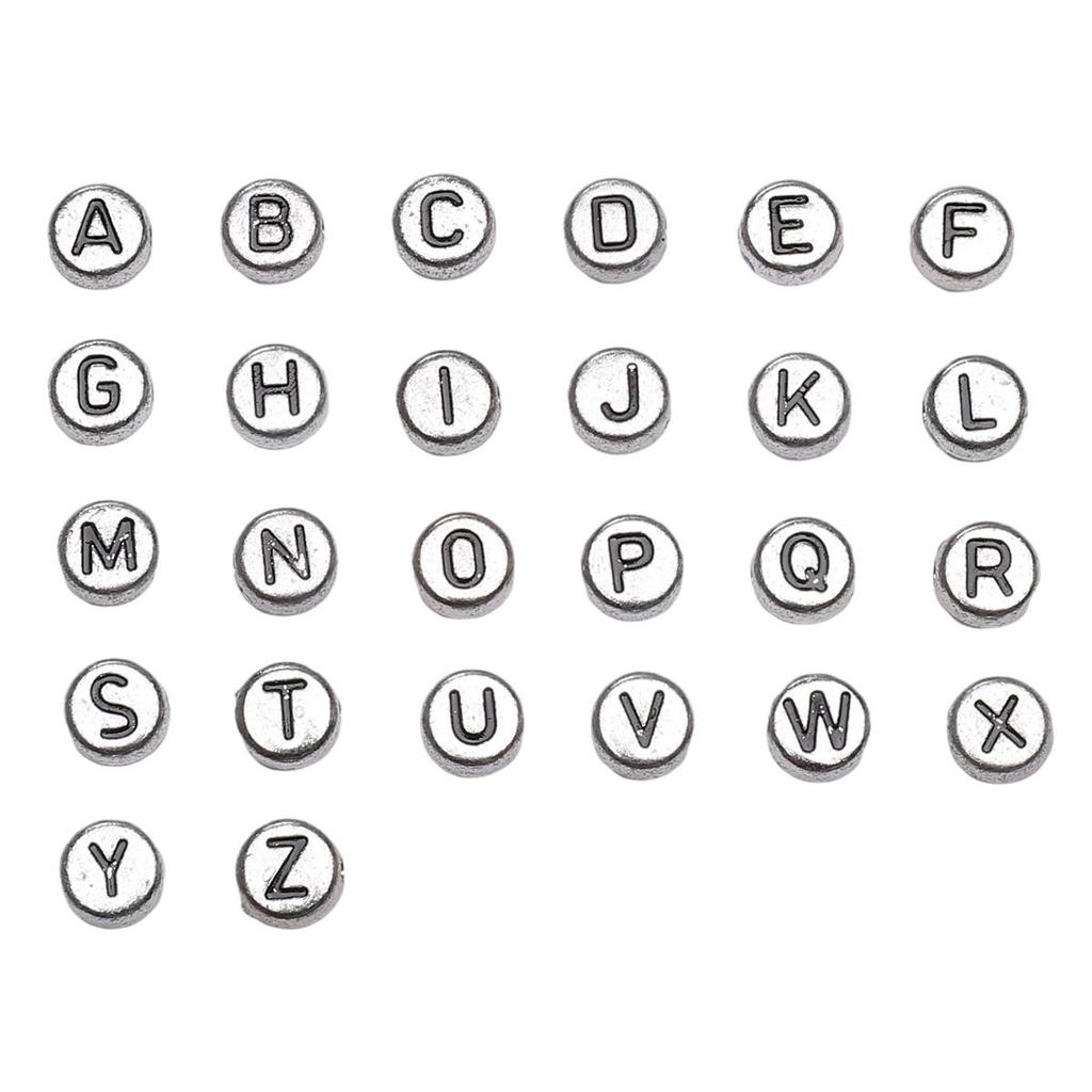 50Pcs Acrylic English Letter Beads For DIY Necklace Bracelet Earrings Jewelry Making Craft Accessories