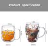 1pcs Creative Double Wall Glass Mug Cup with Dry Flower Sea Snail Conchs Glitters Fillings for Coffee Juice Milk Student Gifts