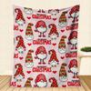 Christmas Santa Snowman Reindeer Pattern Fleece Blanket, Festive Winter Holiday Throw Blanket with Tree & Gift for Couch Bed