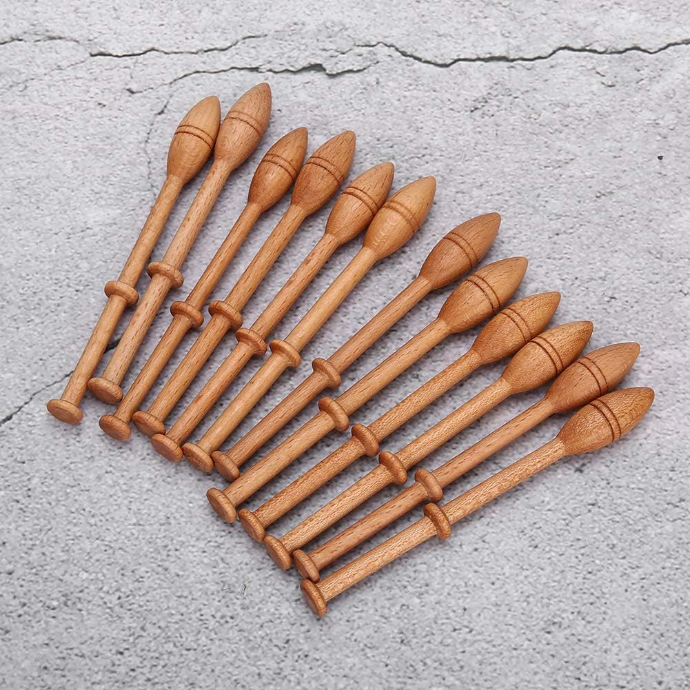 Lace Bobbin Hardwood, 12pcs 4.3in Practical DIY Beech Lace Bobbin Sewing Tools Durable Lace Robbin Weaving Tools for Hand-knitting DIY Tools, Such As