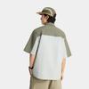 Li Ning CF Sport Casual Simple Loose Color Block Short Sleeve Shirt Men Shirts Green ASHV051-3