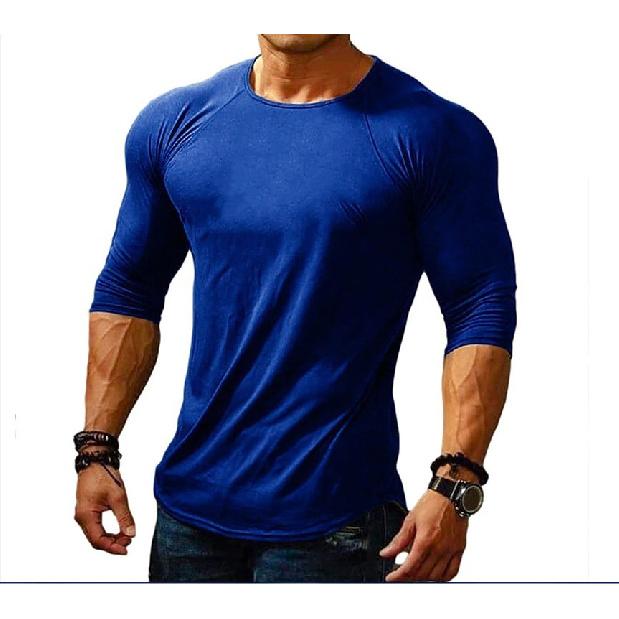 Spring and Summer New Casual Solid Color Men's Round Neck Long Sleeve T-shirt Slim Fit Youth T-shirt