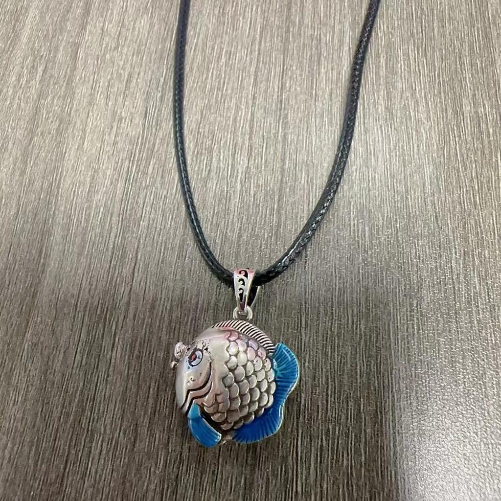 Personalized, Fashionable and Simple Pendant, The Other Side Flower Retro and Old Craftsmanship, Exquisite Little Fat Fish, Cute Matching Accessories