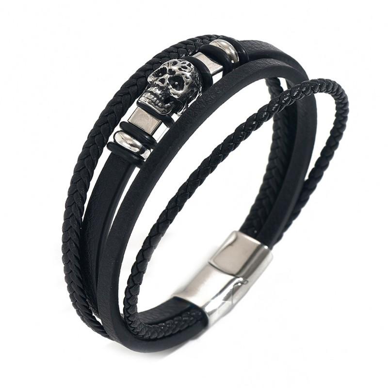 Jewelry Bracelet Men s Multi Layer Knitted Leather Accessories Wholesale Fashion Personalized Geometric