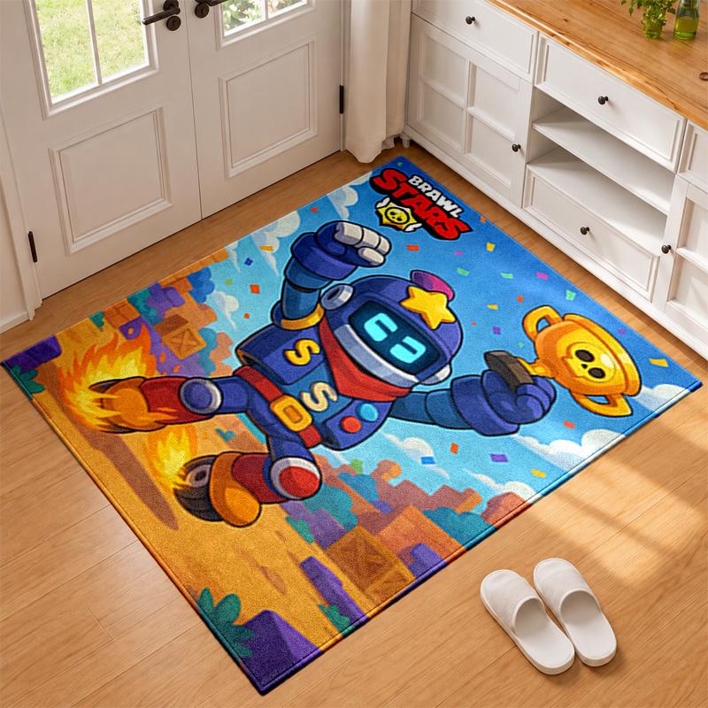 Brawl Stars Carpet Door Mat for Living Room or Bedroom Protective Mat Under Chair Office Decoration Christmas Gift Birthday Present
