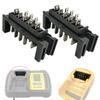 2stk Connector Terminal Adapter Sort Plast Sølv