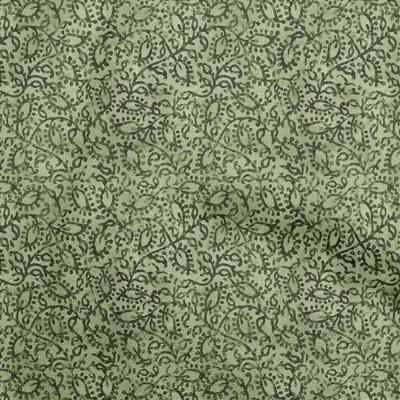 Cotton Flex Dark Green Fabric Abstract Leaves Craft Projects Decor Fabric Printed By The Yard 40 Inch