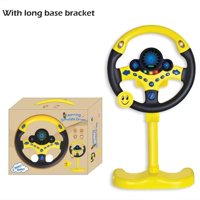 

1pc Kids Car Steering Wheel Toy Educational Lights Sounds Driving Simulator Toddler Car Seat Accessory жовтий