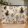 Yousheng Cosmetic Storage Bag, Thickened Canvas Pouch, with Smooth Zipper Large Capacity Stationery Organizer, Oil Painting Print Cosmetic Pouch