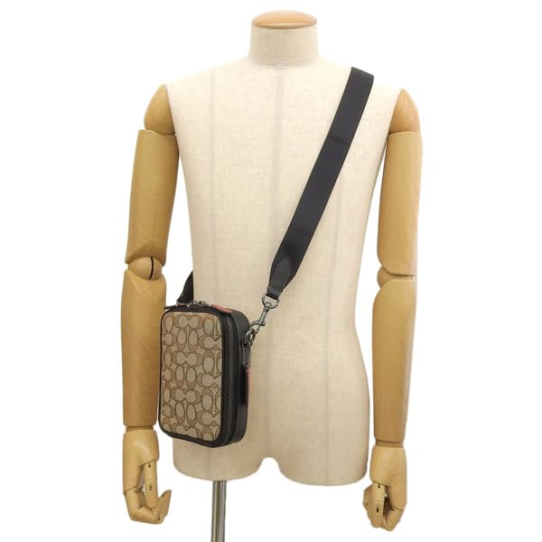 Pánská crossbody taška Coach Stanton (KhakiČerná) - Výprodej, Malá, Crossbody, Taška na smartphone, Plátno a kůže, Značka CH097