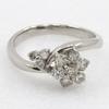 flour Ring Pt900Platinum/diamond #6.2(US Size) flour 4.2g Women Used