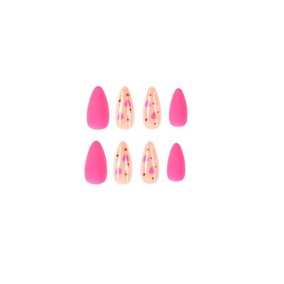 24 Pieces Short False Nails Press- Nails Glitter Manicure Nail Patches 10ml