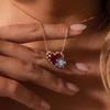 Birthstone Heart Necklace Birth Stone and Flower Pendant Necklace Jan to Dec