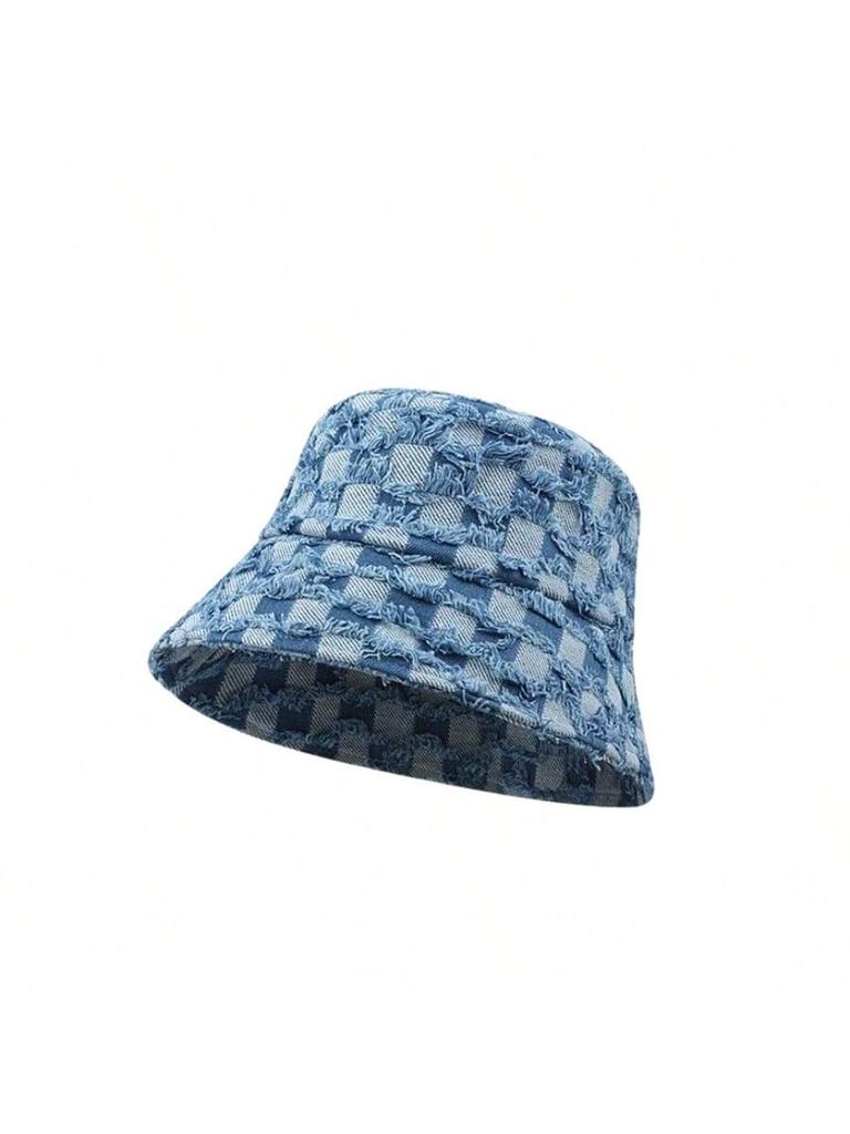 Fashionable Checkered Bucket Hat For Adult Daily Wear Outdoor Street Style