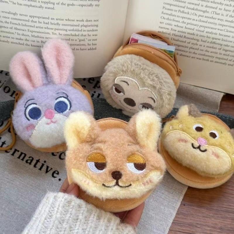 Kawaii Anime Cartoon Plush Wallet Coin Purse Headphone Bag Student Storage Bag Keychain Birthday Christmas Gift