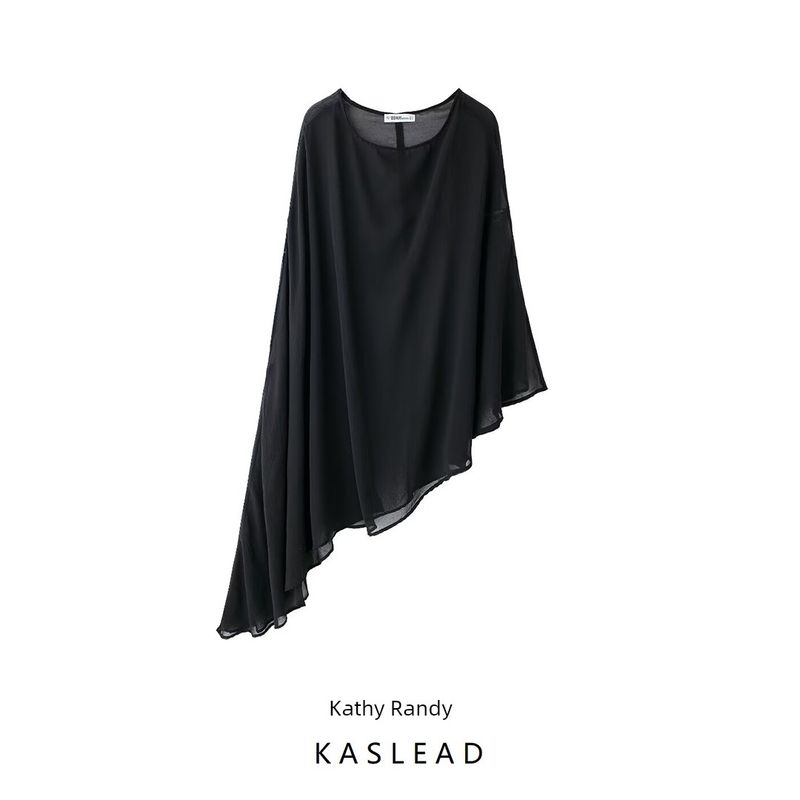 Kaslead New Arrival Women's Clothing Fashion Style Fashionable Asymmetric Translucent Cape Coat 2856222