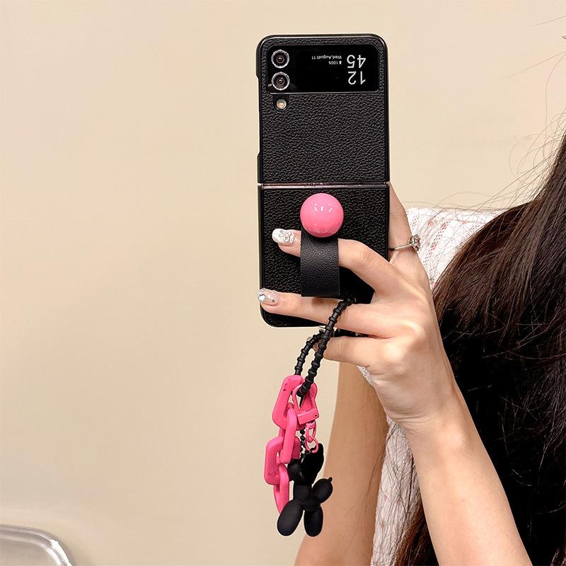 

Love Round Ring Mobile Phone Case for Findn3Flip Puppy Pendant for Samsung Zflip6 Flip Folding Screen pocket2