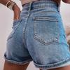 Women High Waisted Baggy Wide Leg Denim Shorts Casual Jean Shorts