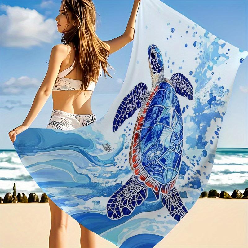 Bohemian Sea Turtle Beach Towel Patterned Sunscreen And Windproof Suitable For Swimming Pool Camping Travel Blanket