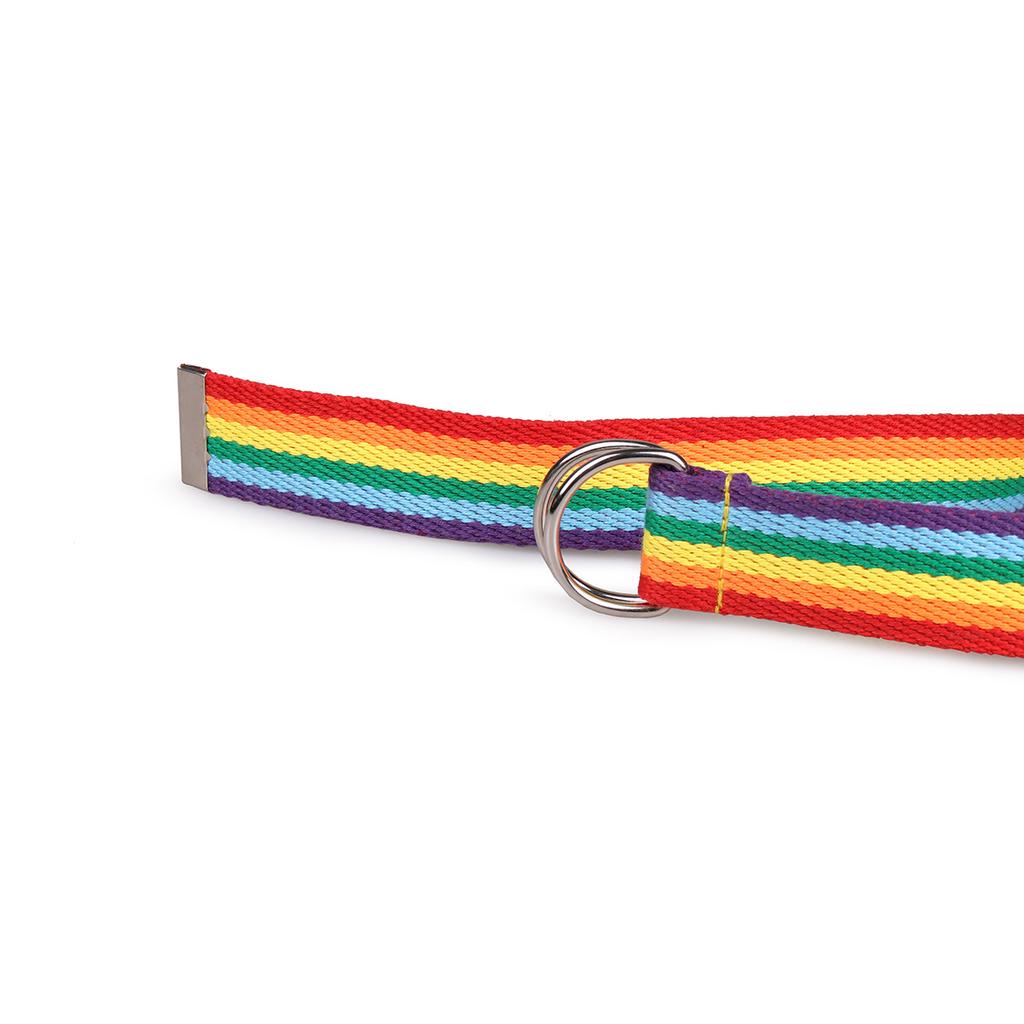 New Korean Version of Women's Double Ring D-buckle Colorful Webbing Casual Versatile Women's Super Long Summer Decorative Belt
