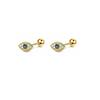 2pcs Hypoallergenic Stainless Steel Cartilage Stud Earrings,Eye Flame Moon Barbell Back Stud Cubic Zirconia Piercing Jewelry