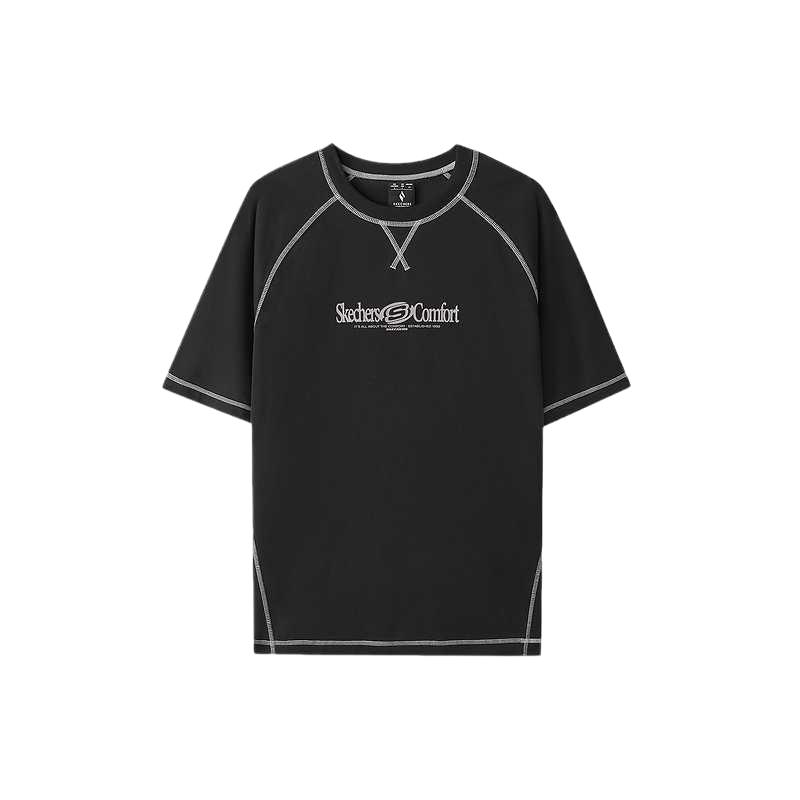 Skechers Round Neck Breathable Solid Color Pullover T-Shirt Unisex tops L226U003-0018 S