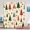 2pcs,Curtains Christmas Trees Snowflakes Holiday (2) Print Modern Curtains 100% Polyester Curtains Gifts Ldeal for Kitchen,